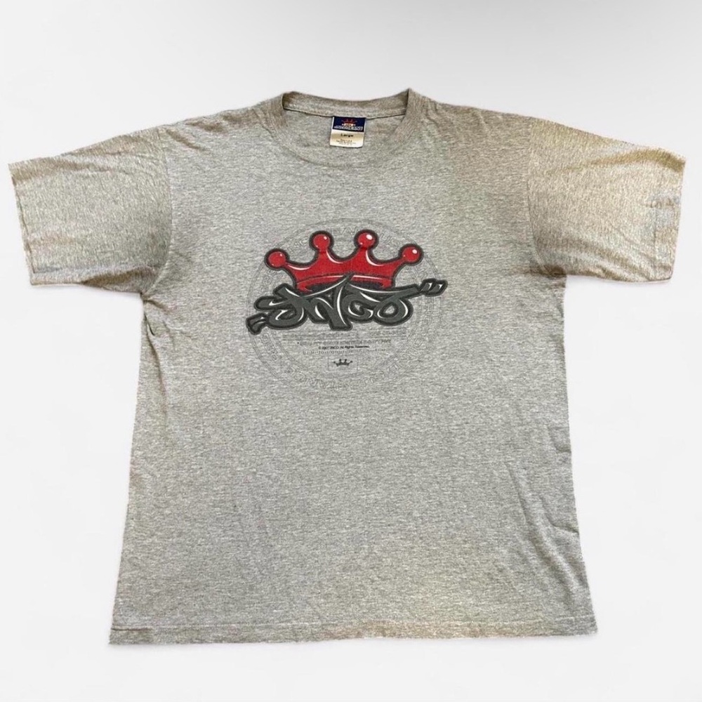 Mens JNCO Gray Short-Sleeve Tee with Red Crown Graphic